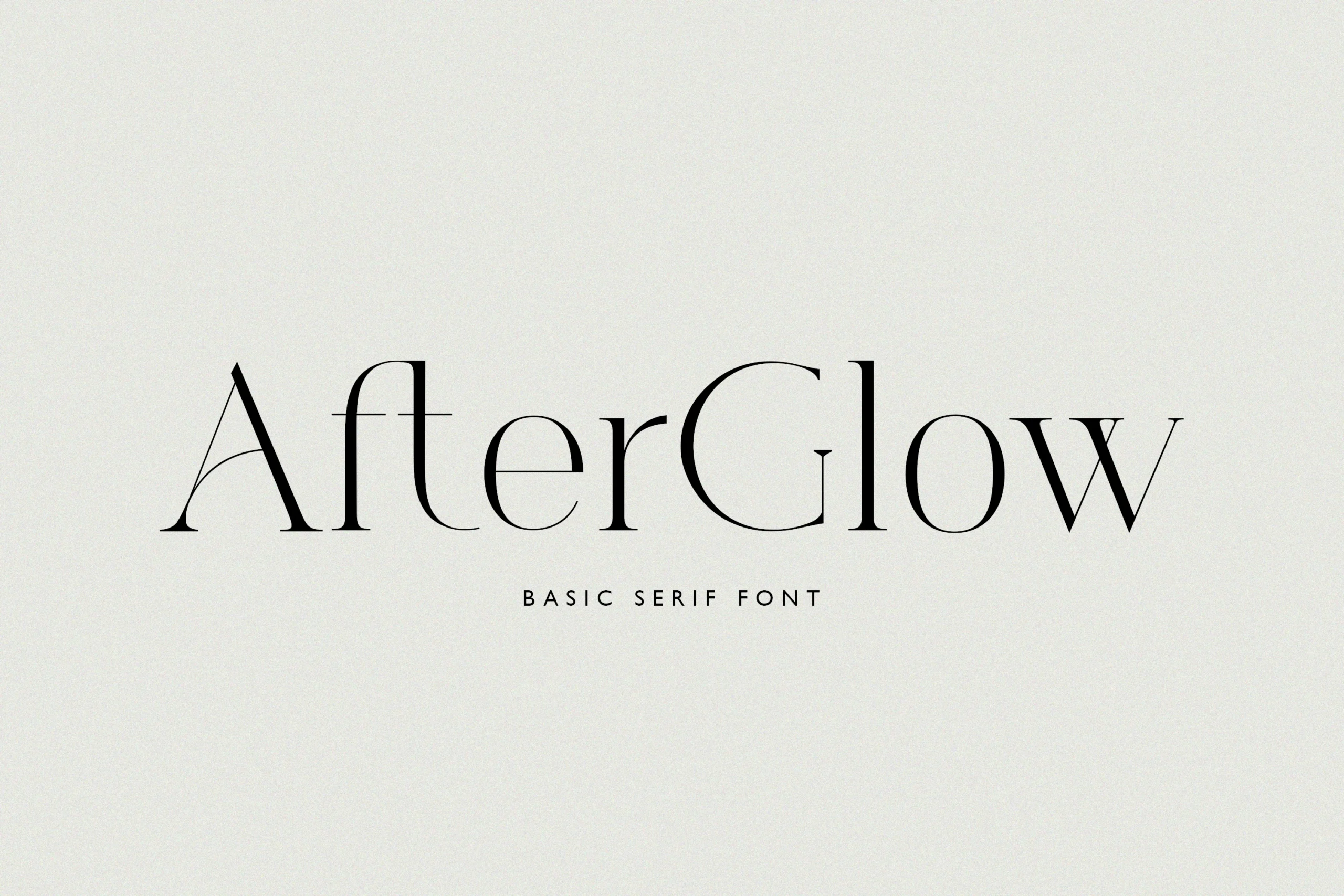 Afterglow Font preview with thin high-contrast serif lettering for premium logos