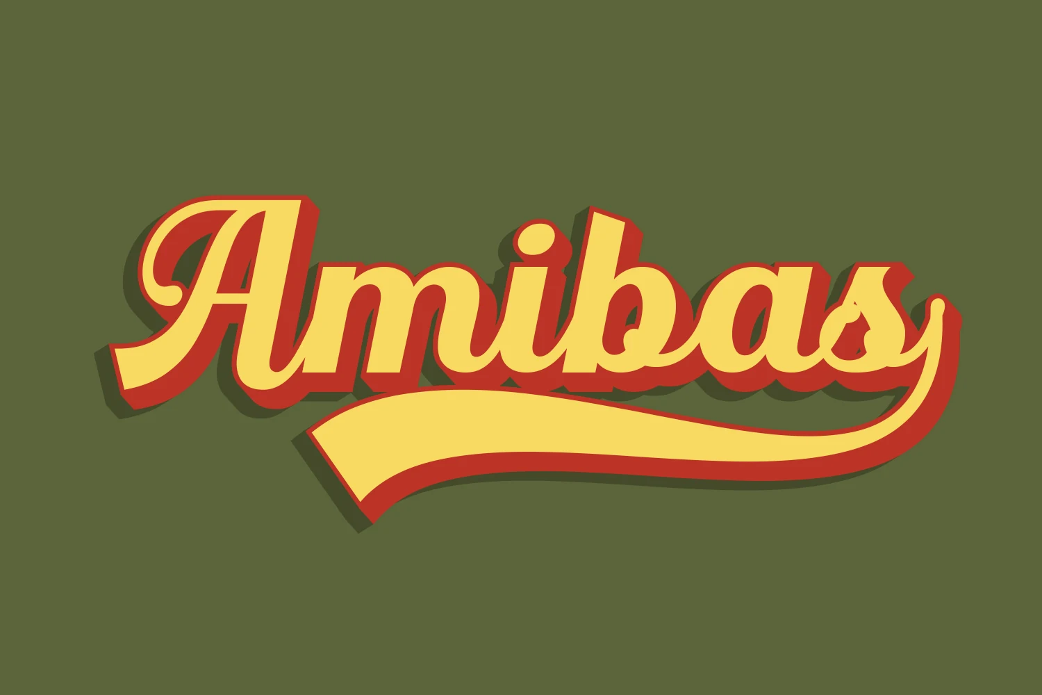 Amibas Font preview with retro script lettering