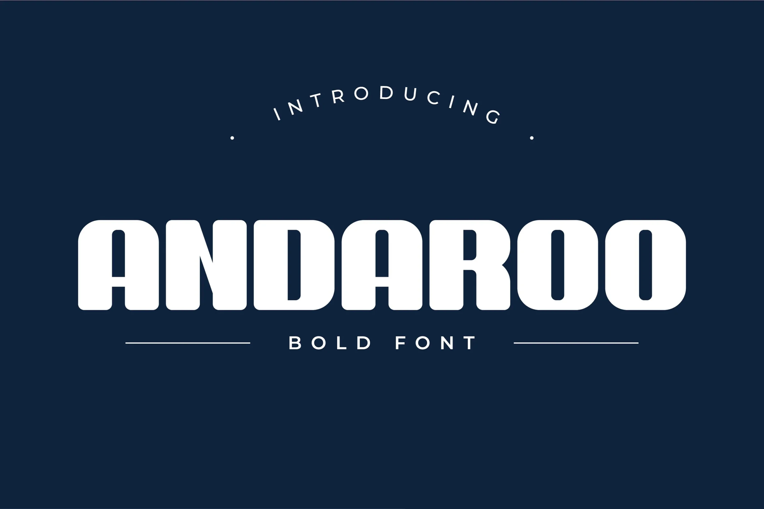 Andaroo Bold Font preview with rounded white sans serif lettering