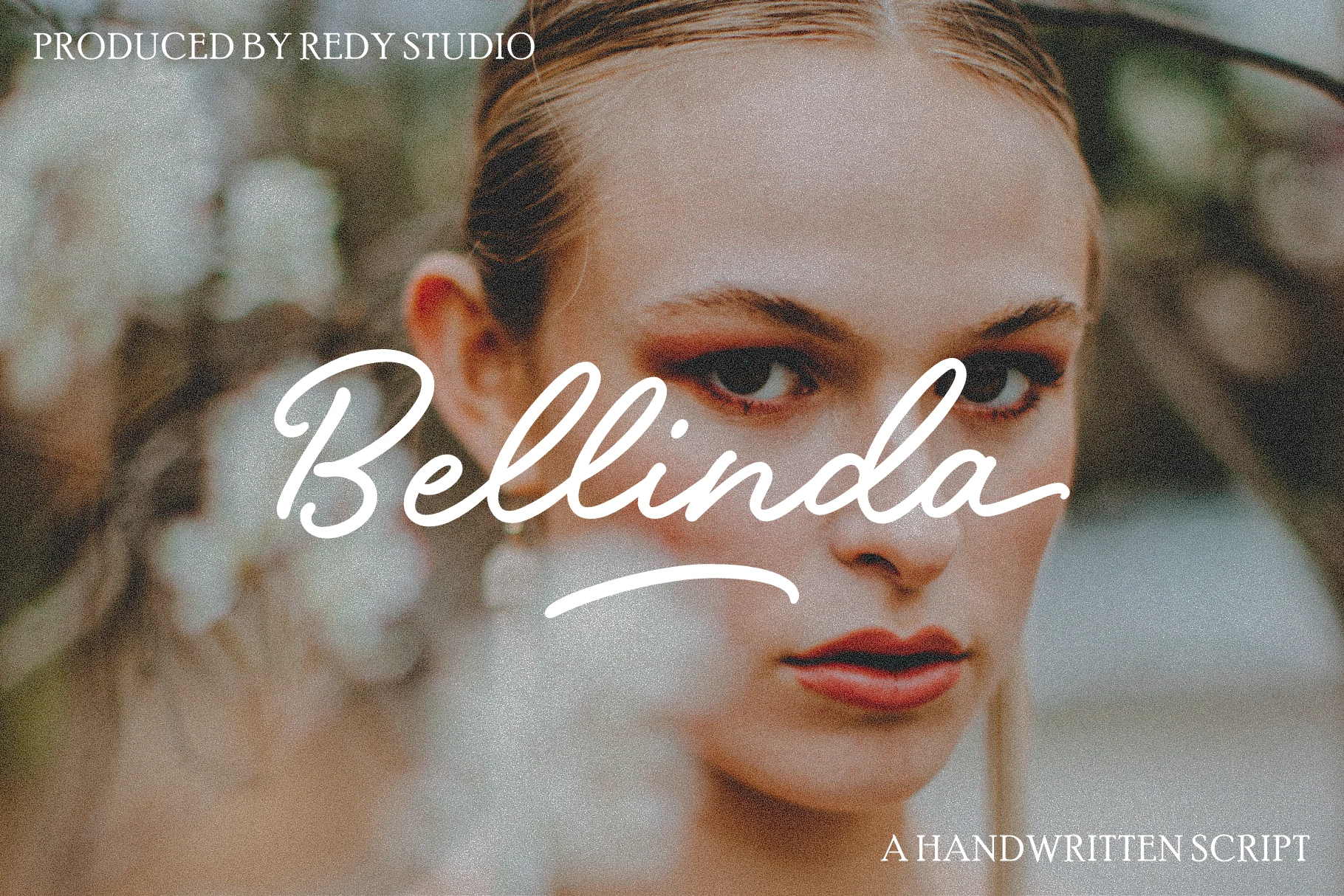 Bellinda – Modern Calligraphy Font preview with smooth white script letters and underline swash