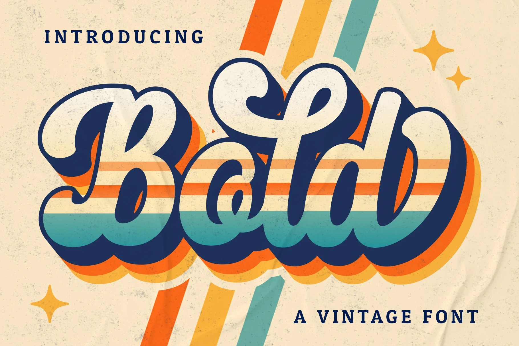 Bold Script Font preview with thick vintage script lettering and flowing swashes