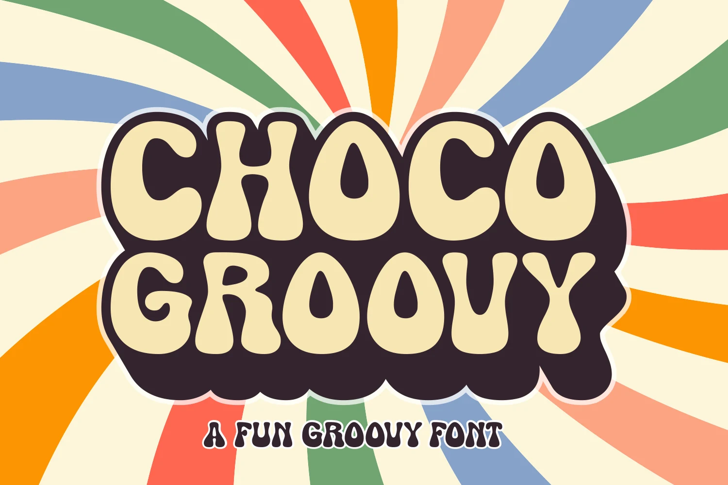 Choco Groovy Font preview with rounded retro display lettering