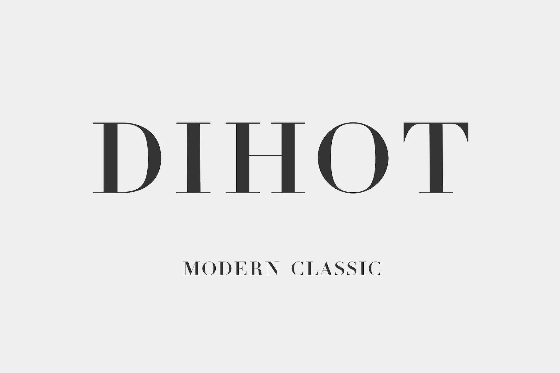 Dihot Font preview with modern classic serif lettering