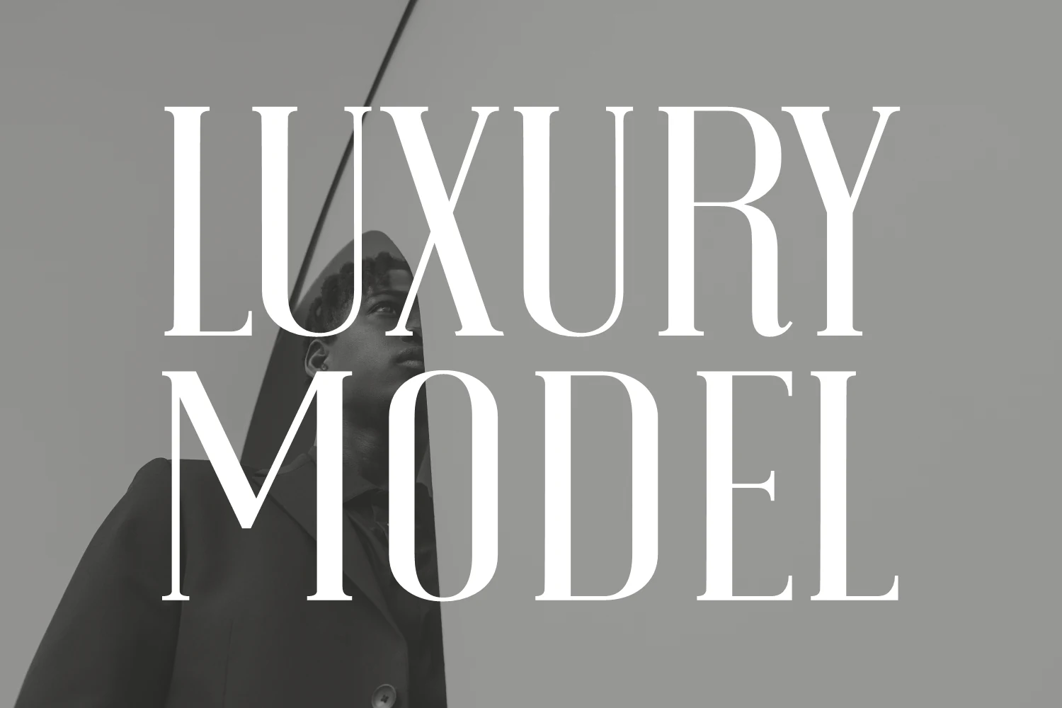 Luxury Model Font preview with tall high-contrast serif lettering for luxury branding