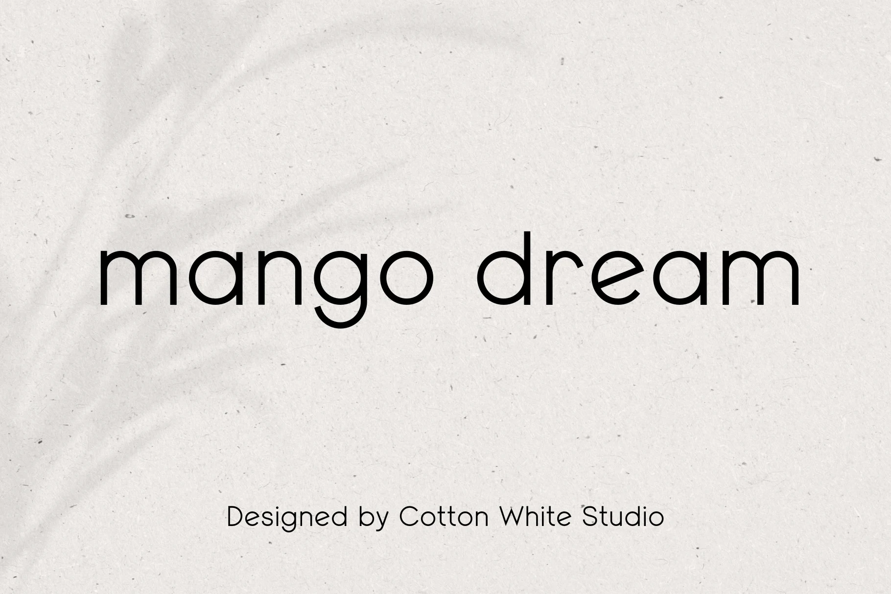 Mango Dream Font preview with thin rounded minimalist sans serif lettering