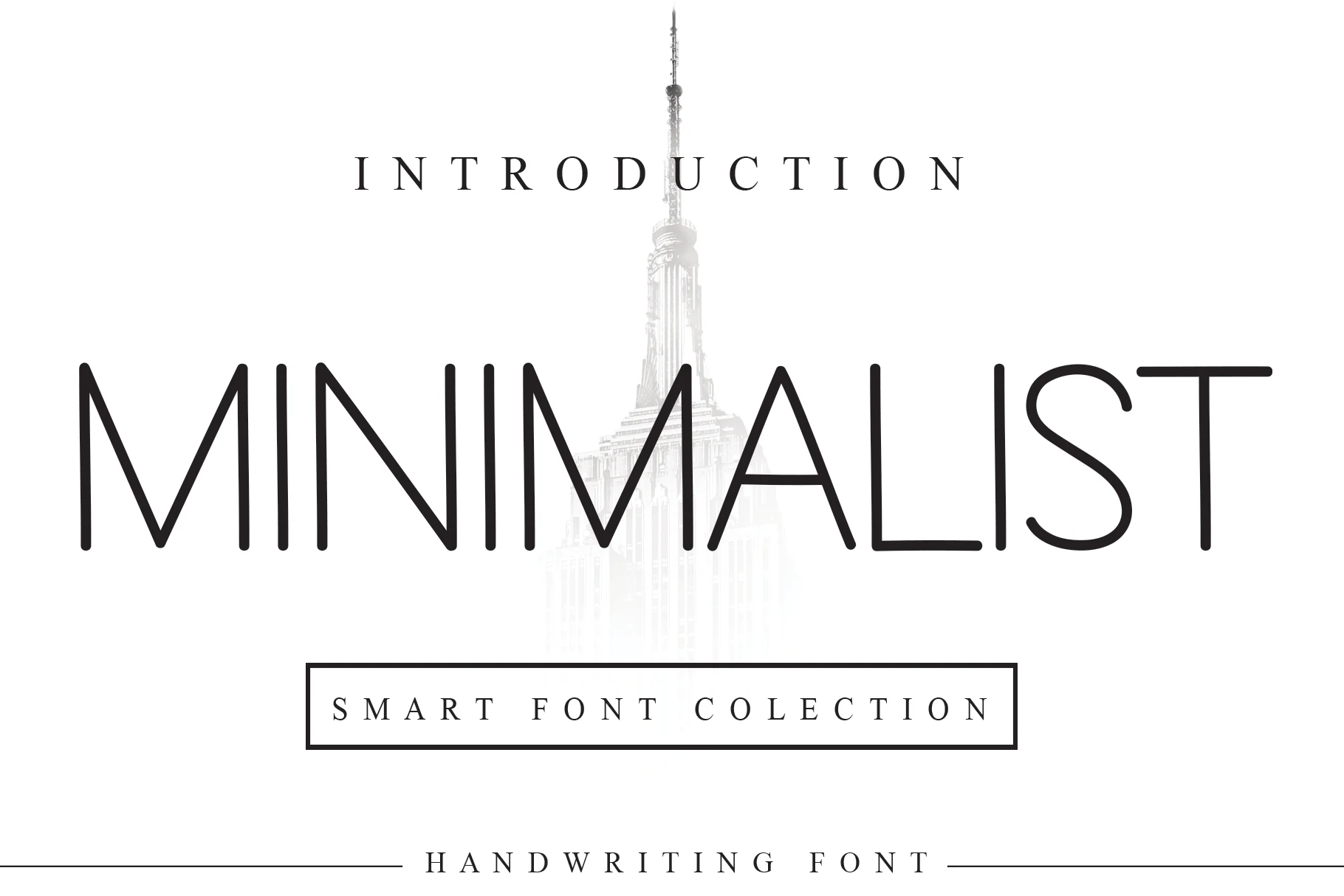 Minimalist Font preview with slim sans serif lettering
