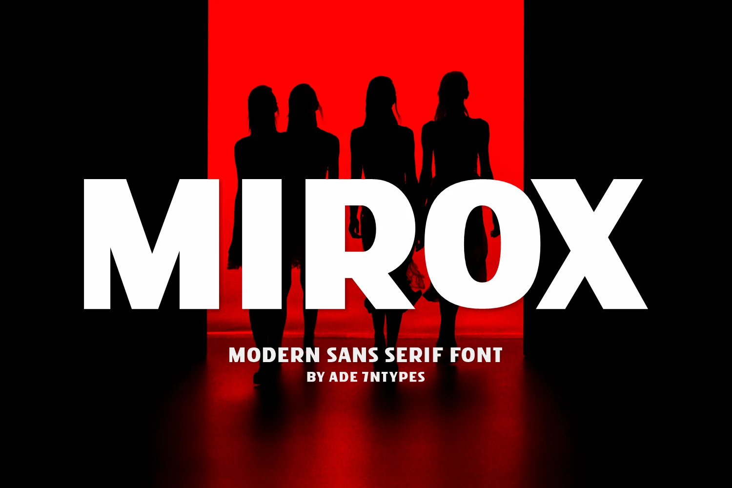 Mirox Font preview with bold modern sans serif lettering