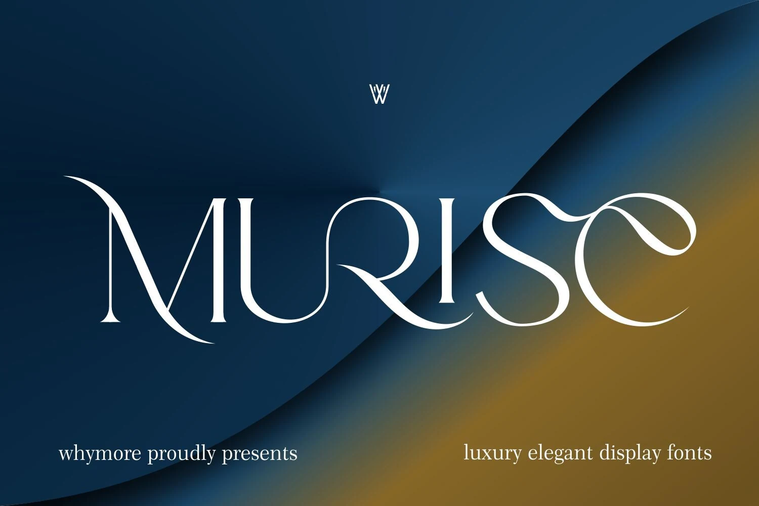 Murise Font preview with luxury serif lettering, high contrast strokes, and sweeping curves
