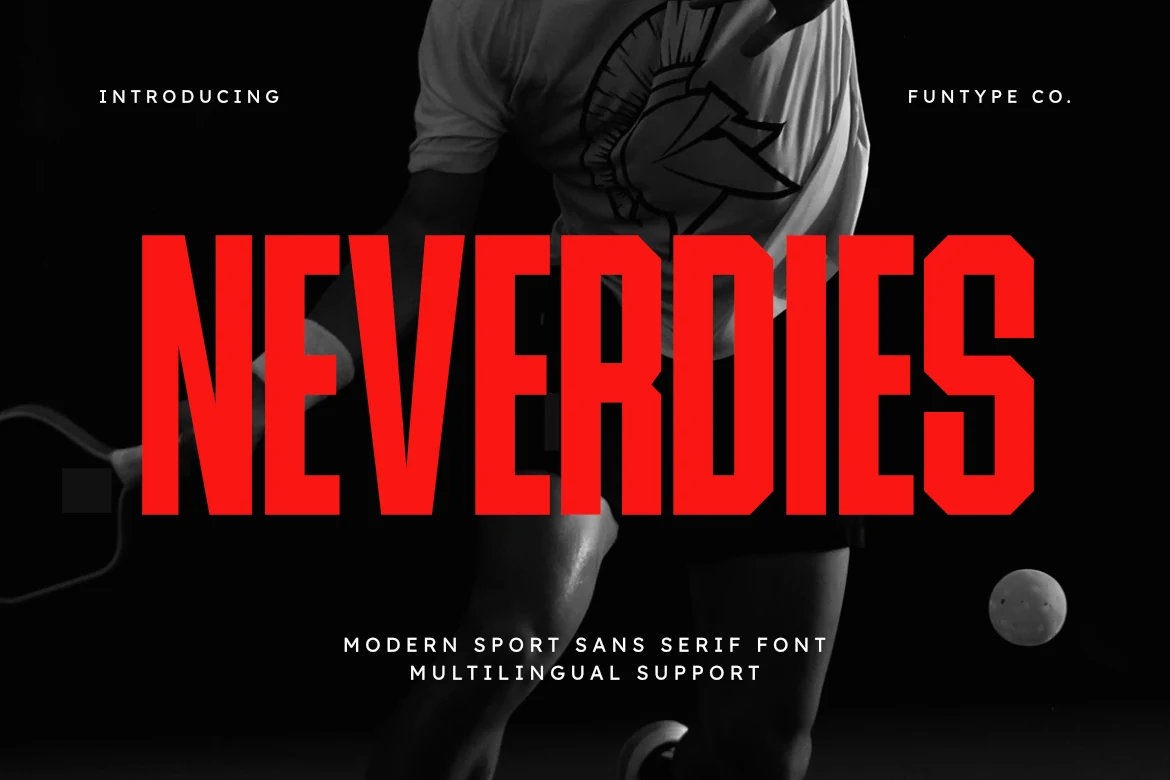 Neverdies Font preview from a Sans Serif Fonts collection
