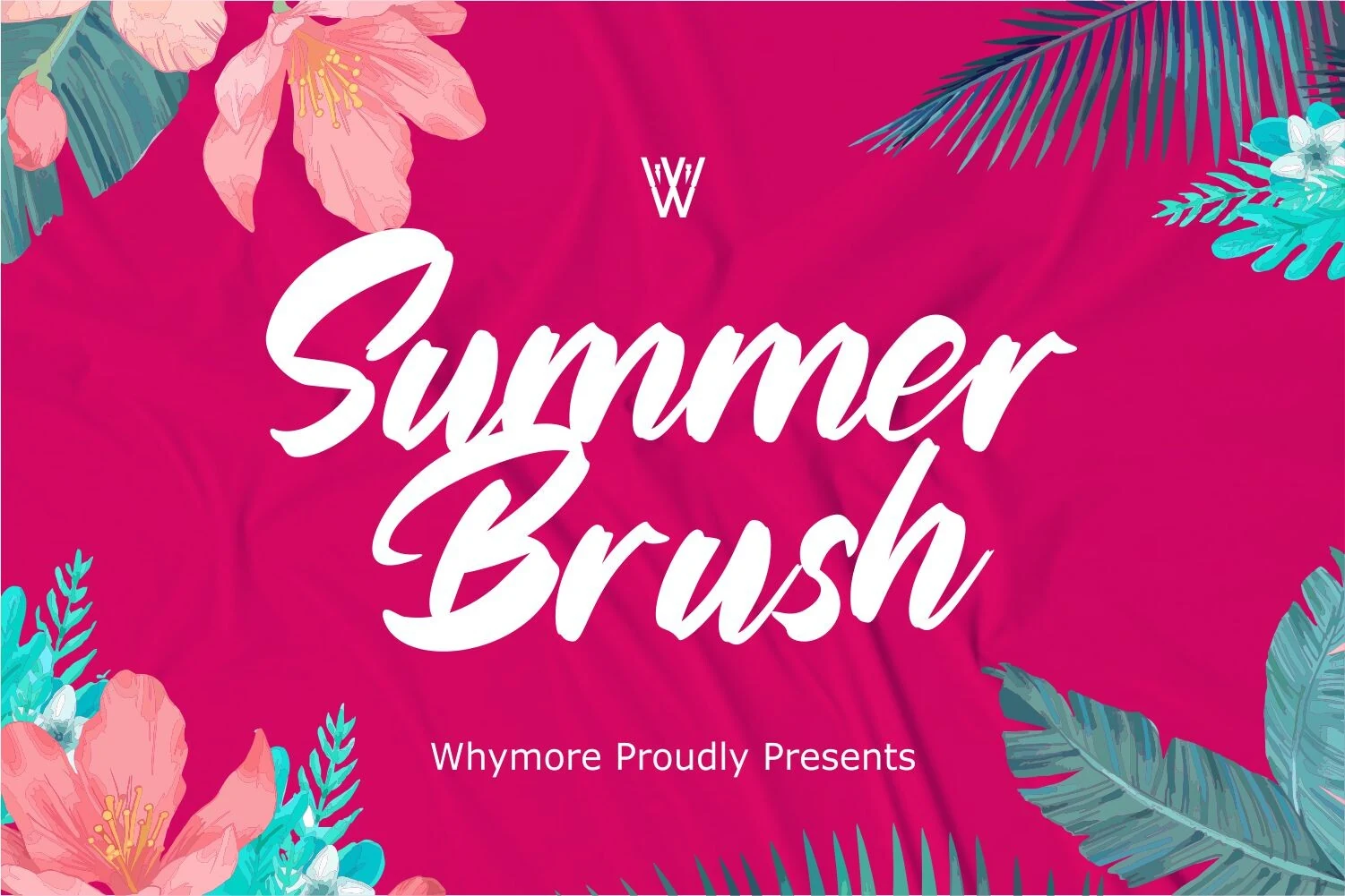 Summer Brush Font preview in bold white dry-brush uppercase lettering