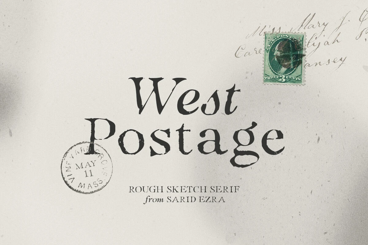 West Postage Font preview from a Serif Fonts collection