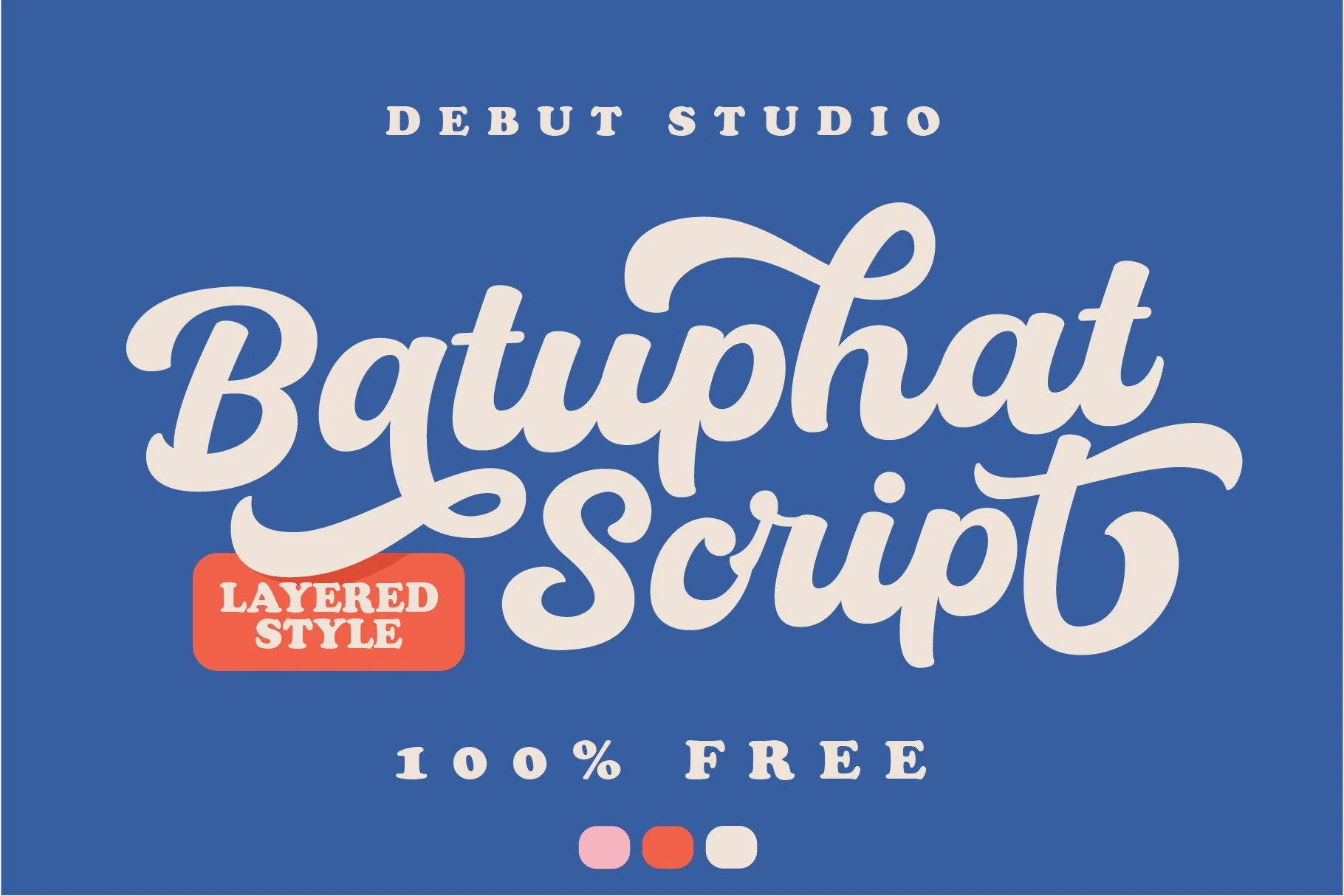 Batuphat Font preview with bold cream script lettering and rounded sweeping swashes