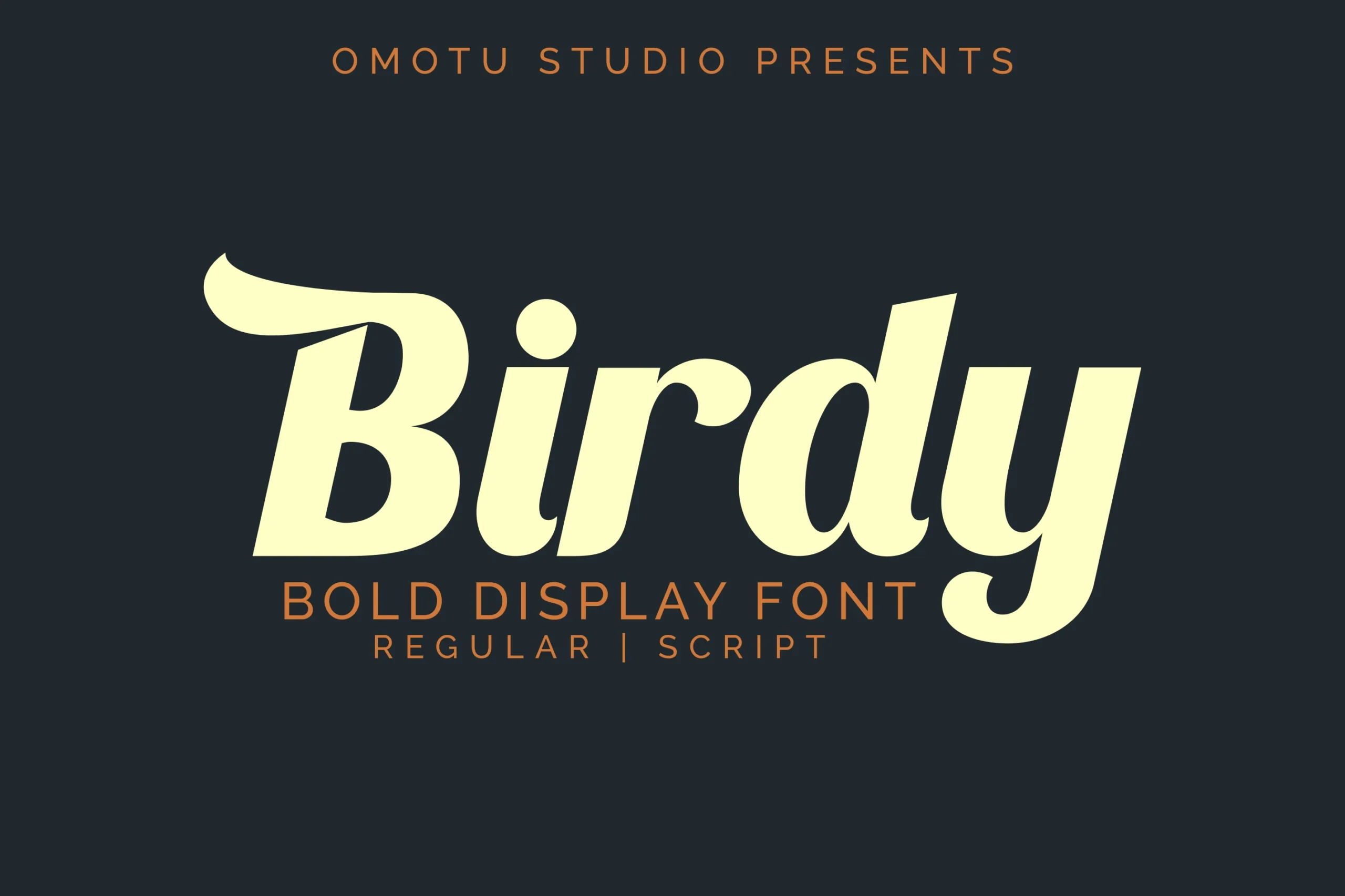 Birdy Font bold slanted script display lettering with thick rounded curves