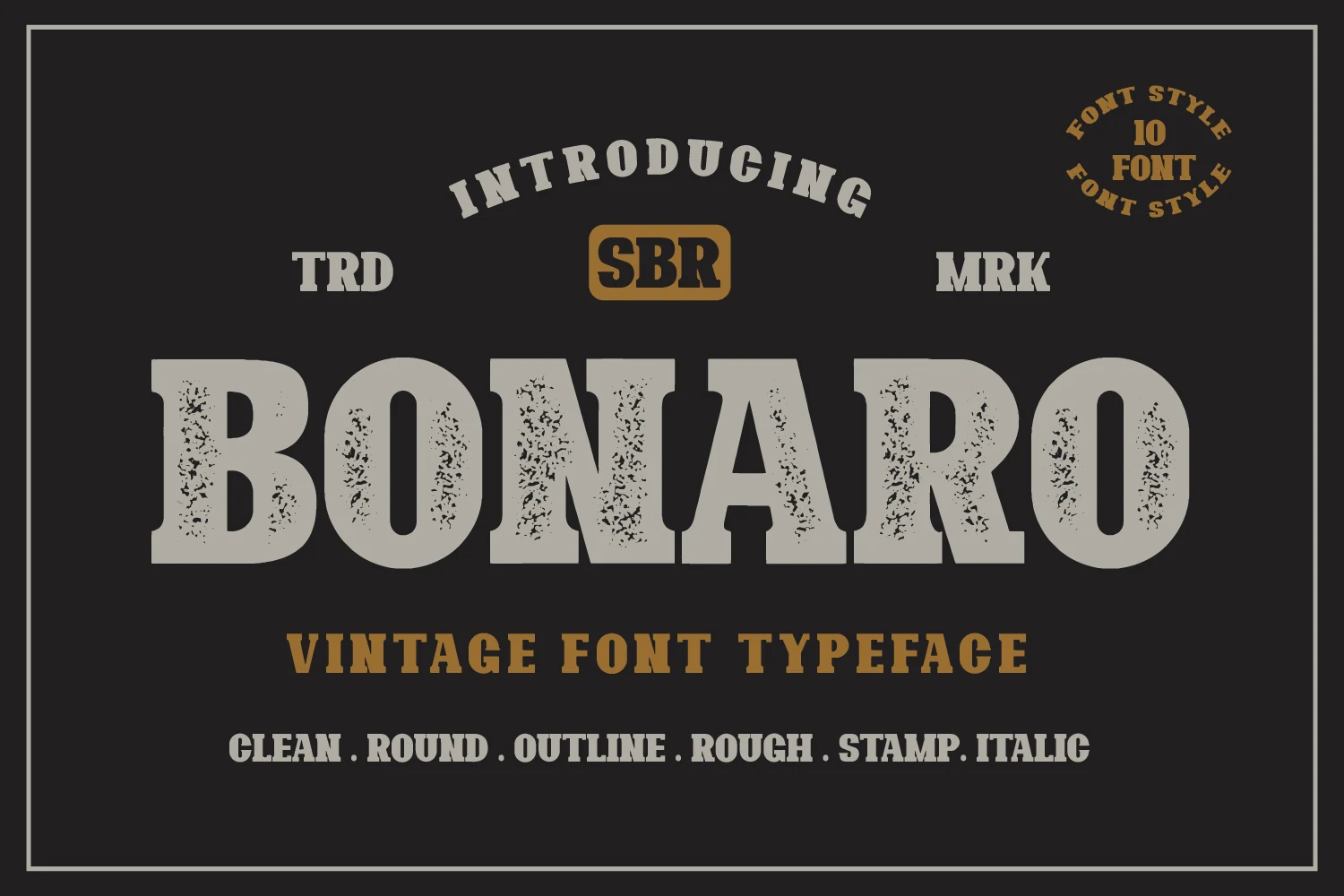 Bonaro Family Font bold distressed vintage slab serif preview