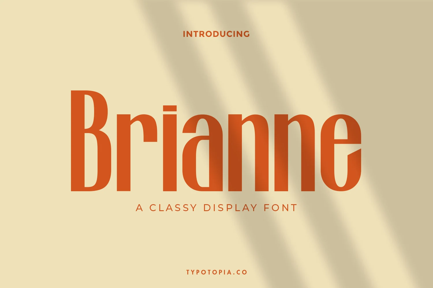 Brianne Font tall orange retro display lettering with condensed curves