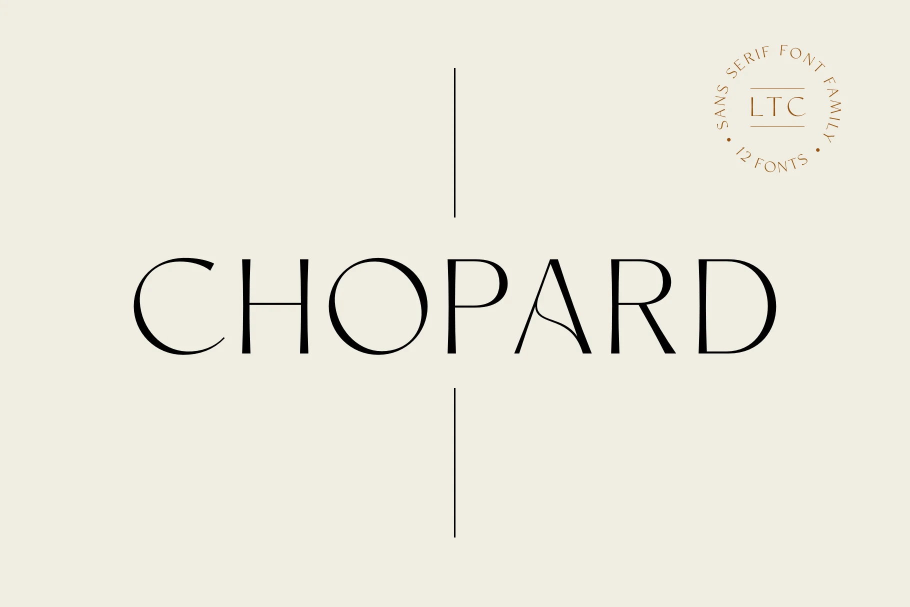 Chopard Font preview in elegant high-contrast all-caps sans serif lettering