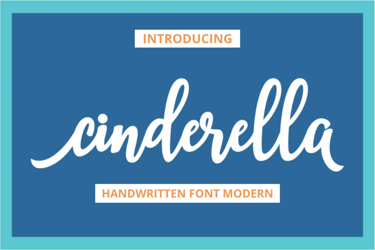 Cinderella Font preview with bold white connected script and rounded retro strokes
