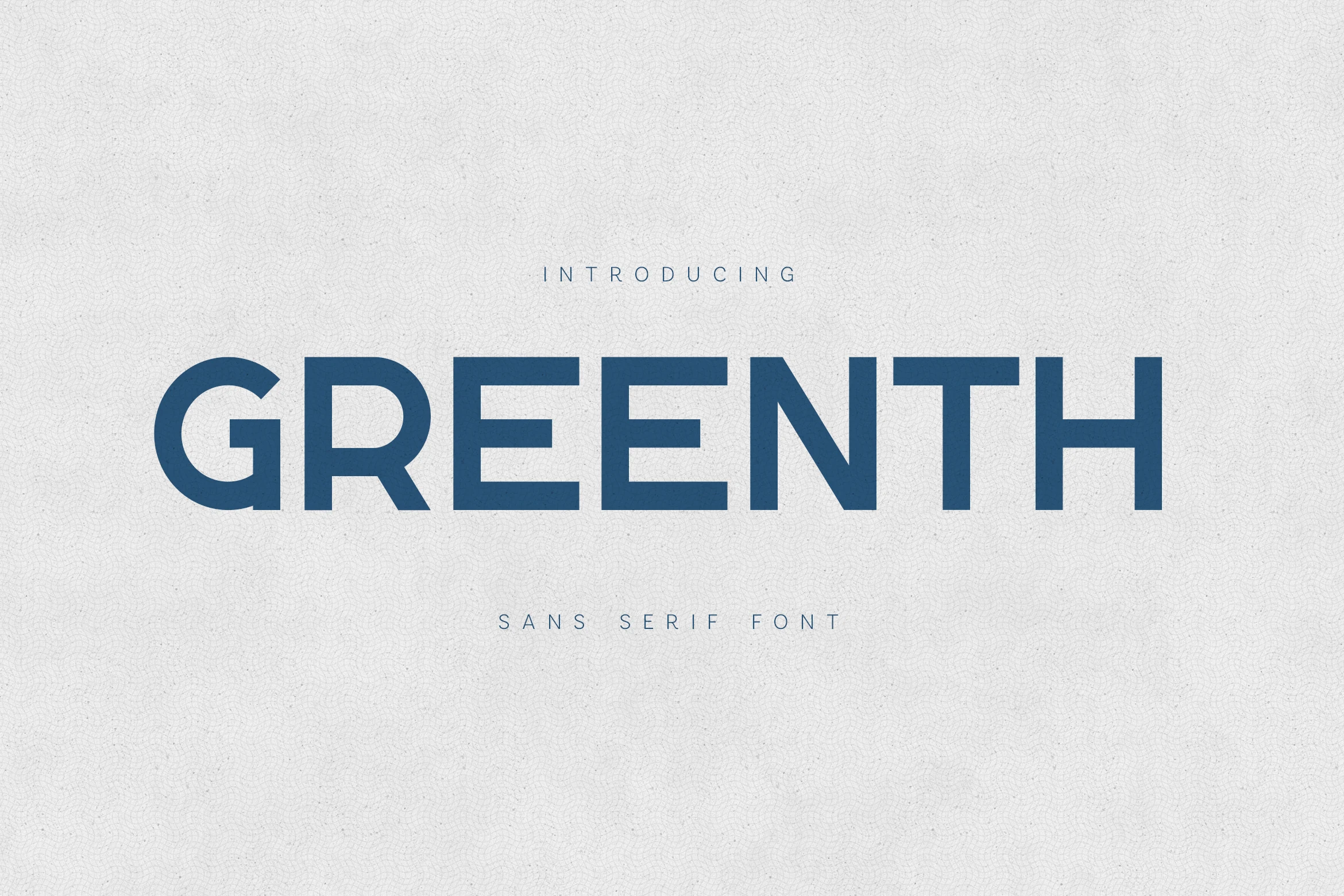 Greenth Font preview in bold blue clean sans serif lettering