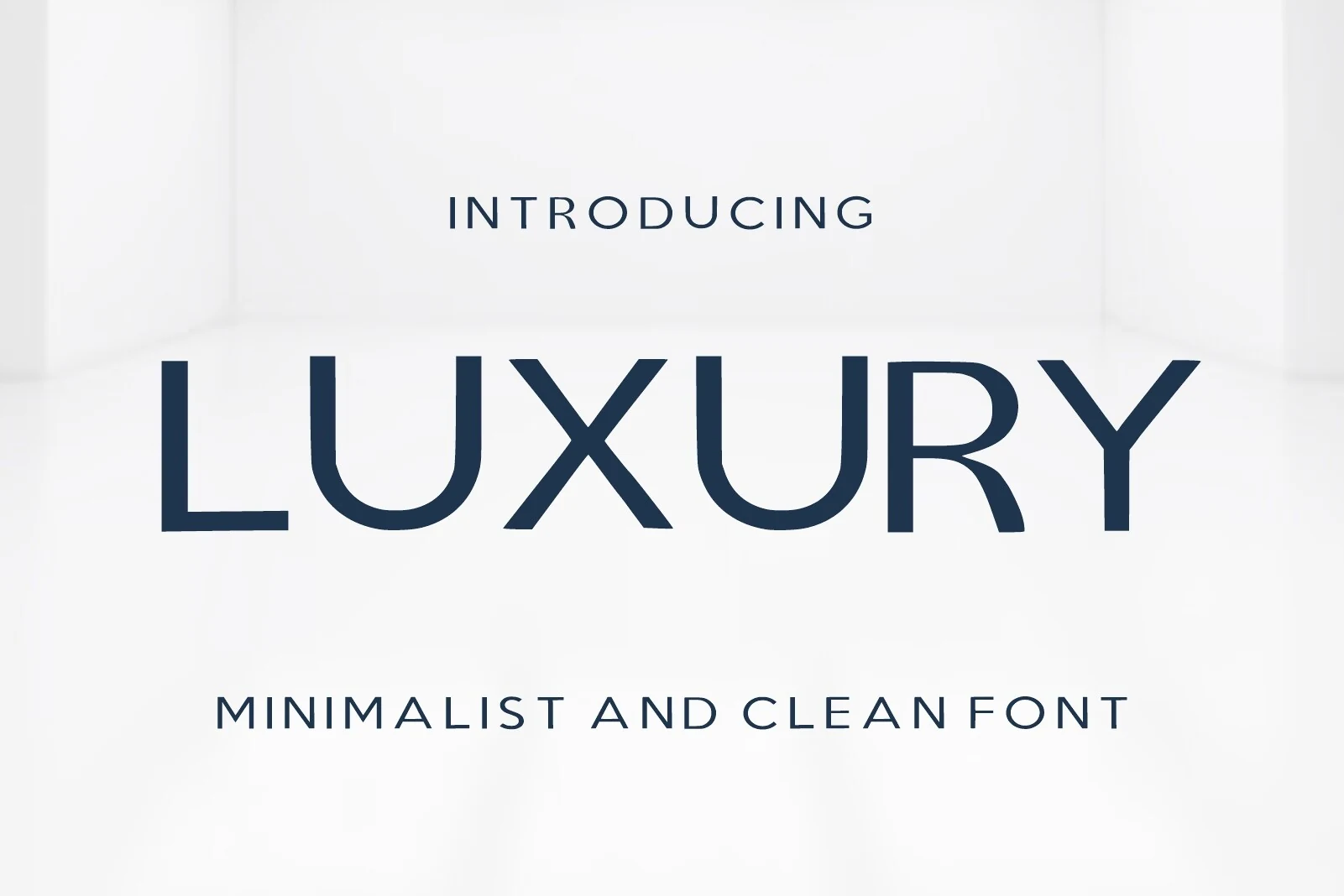 Luxury Font preview in minimalist uppercase sans serif lettering