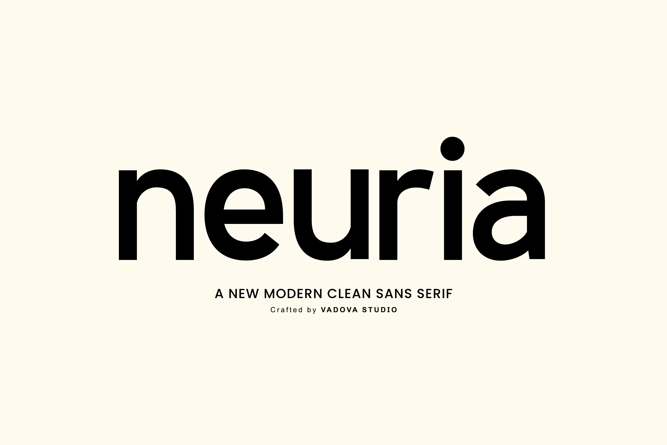 Neuria Font preview with bold geometric lowercase sans serif lettering