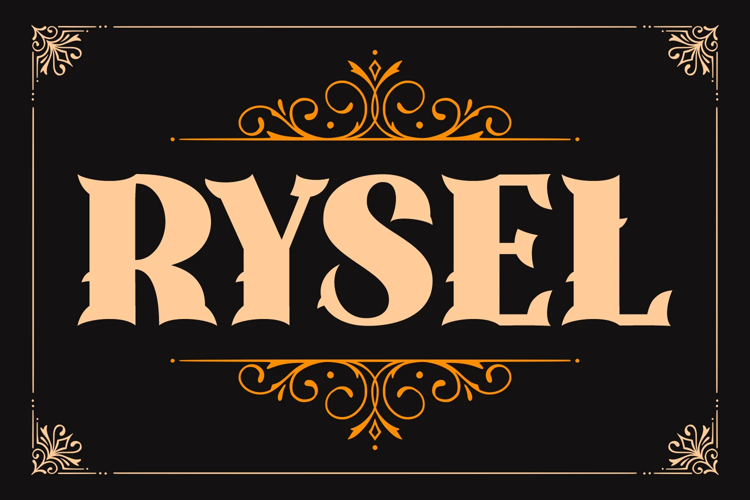 Rysel Font bold vintage display lettering with flared serifs