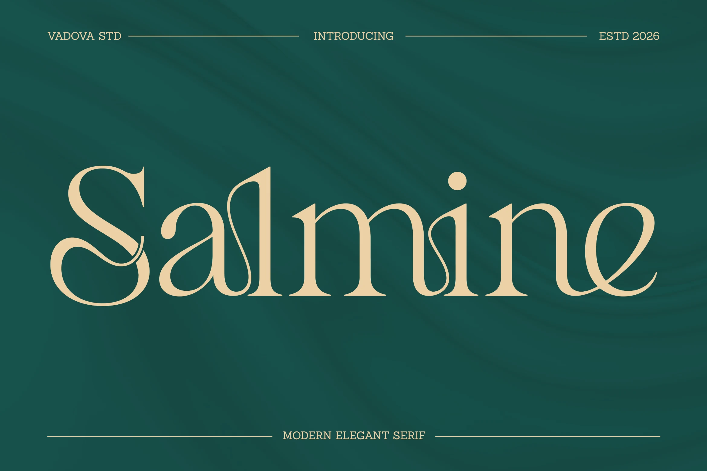 Salmine Font elegant high-contrast serif preview with smooth ligatures and refined cream letterforms