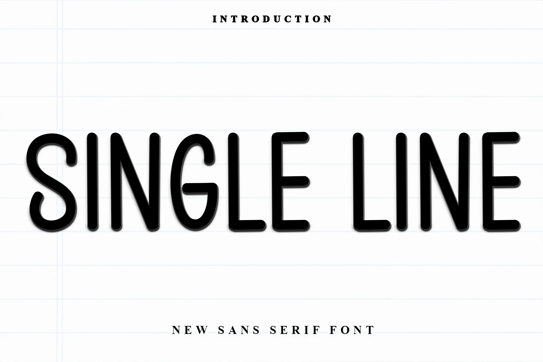 Single Line Font preview with tall rounded black sans serif lettering