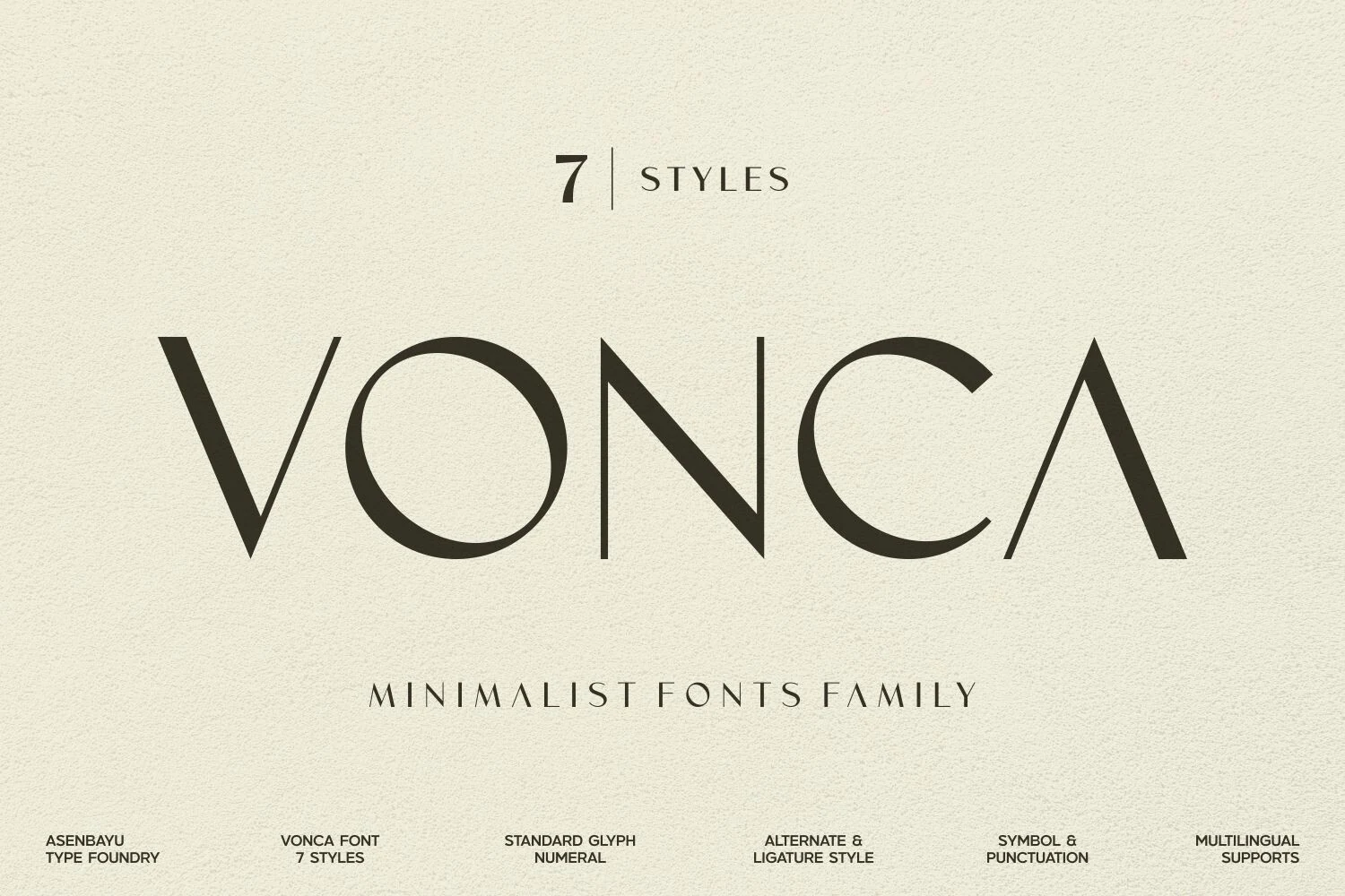 Vonca Font preview with thin minimalist uppercase lettering and elegant geometric lines