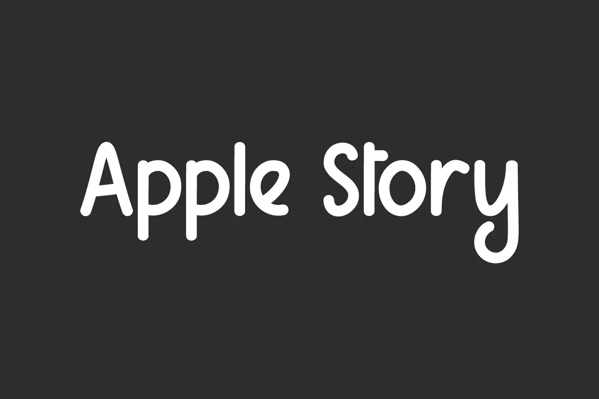 Apple Story Font preview with rounded terminals, monoline strokes, and playful handwritten lettering