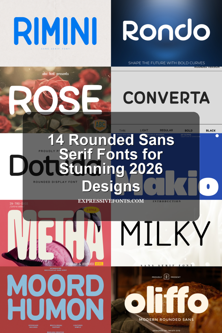 Preview of rounded sans serif fonts from the article 14 Rounded Sans Serif Fonts for Stunning 2026 Designs