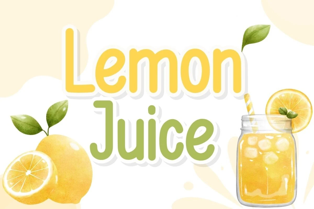 Lemon Juice Font lettering with rounded terminals, softened geometric shapes, and bold friendly strokes
