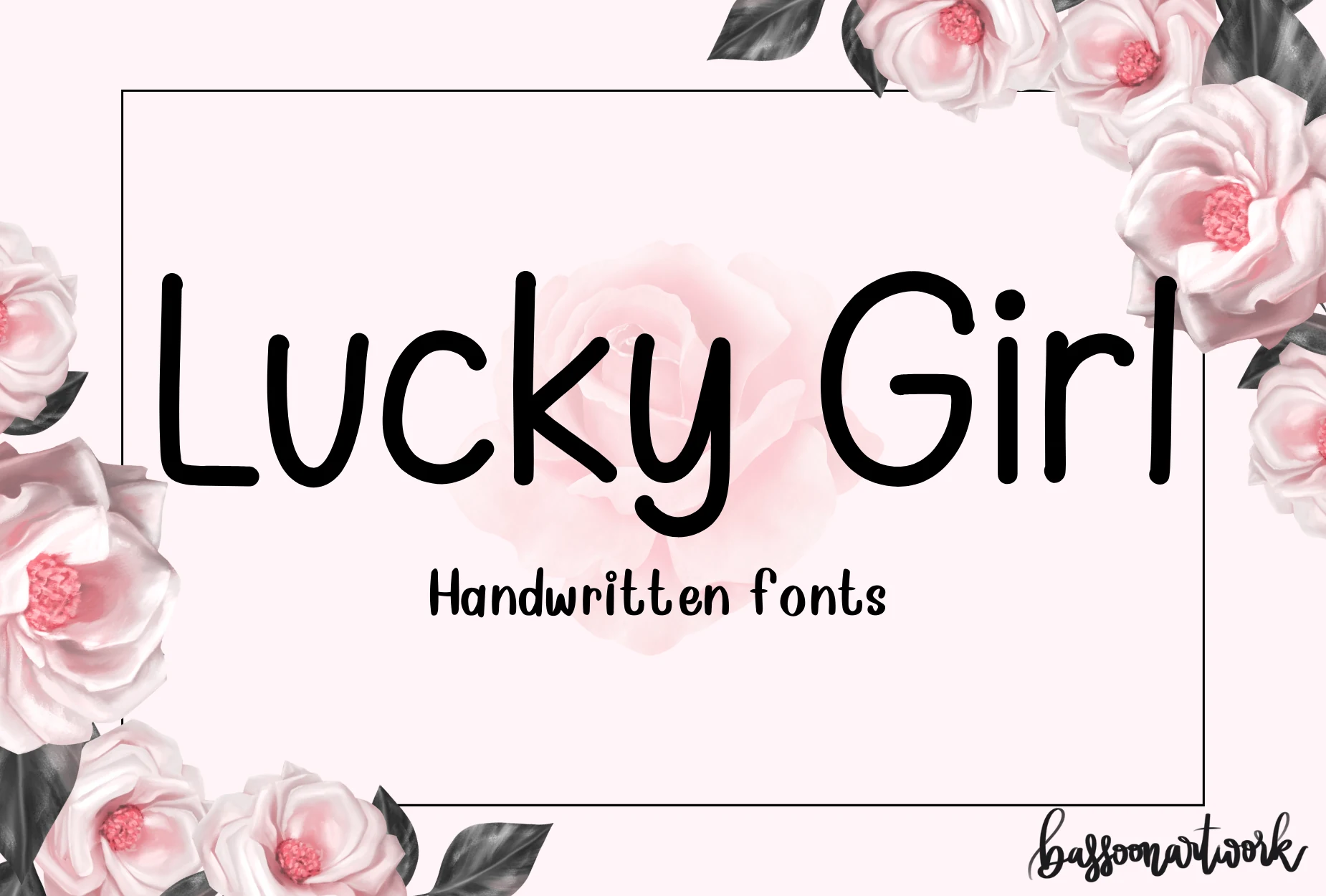 Lucky Girl Font in bold, rounded handwritten lettering with monoline strokes and informal irregular shapes