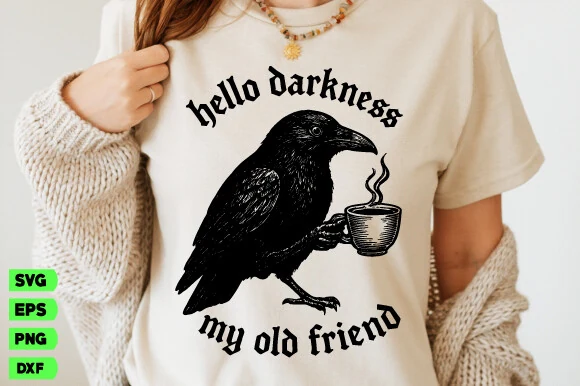 Halloween Svg, Raven Crow Coffee Svg Png SVG design preview