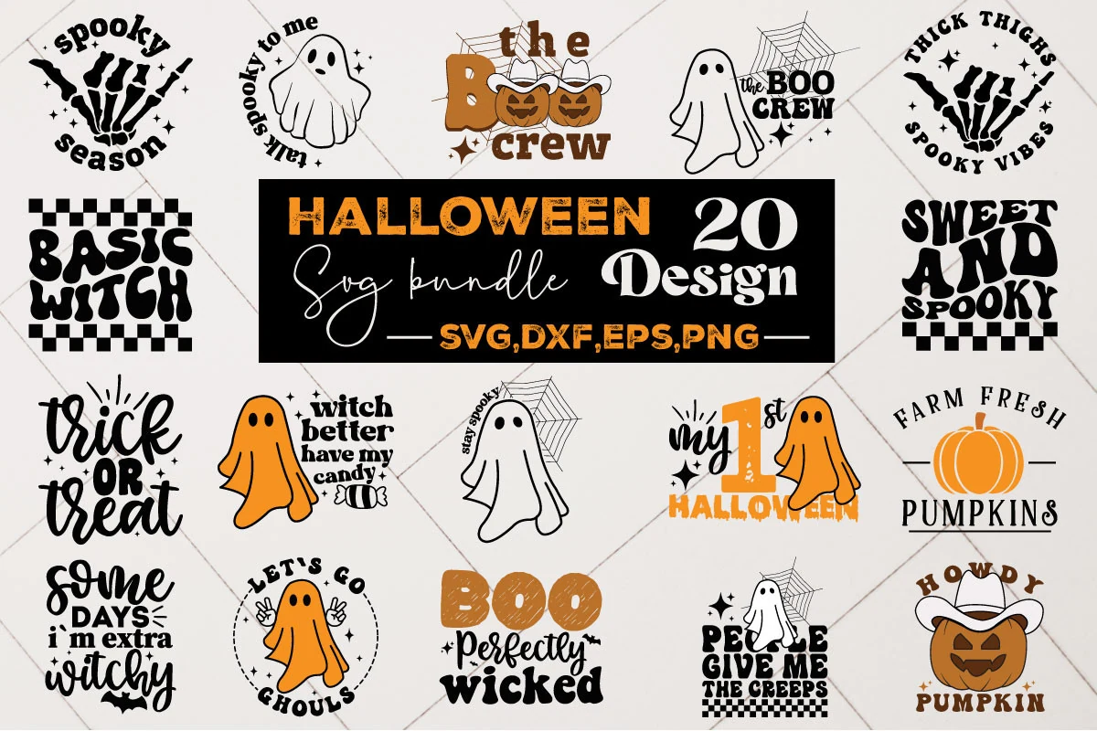 Retro Halloween Bundle, Halloween SVG SVG design preview