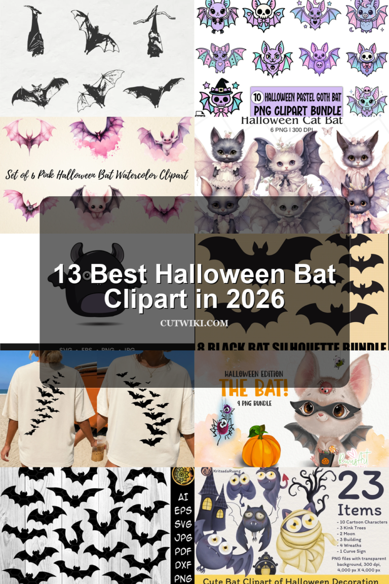 13 Best Halloween Bat Clipart in 2026 article preview collage featuring 10 design examples.