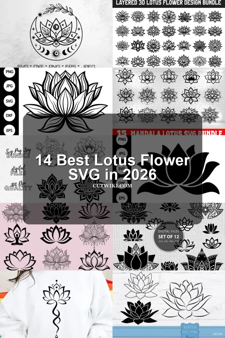 14 Best Lotus Flower SVG in 2026 article preview collage featuring 10 design examples.