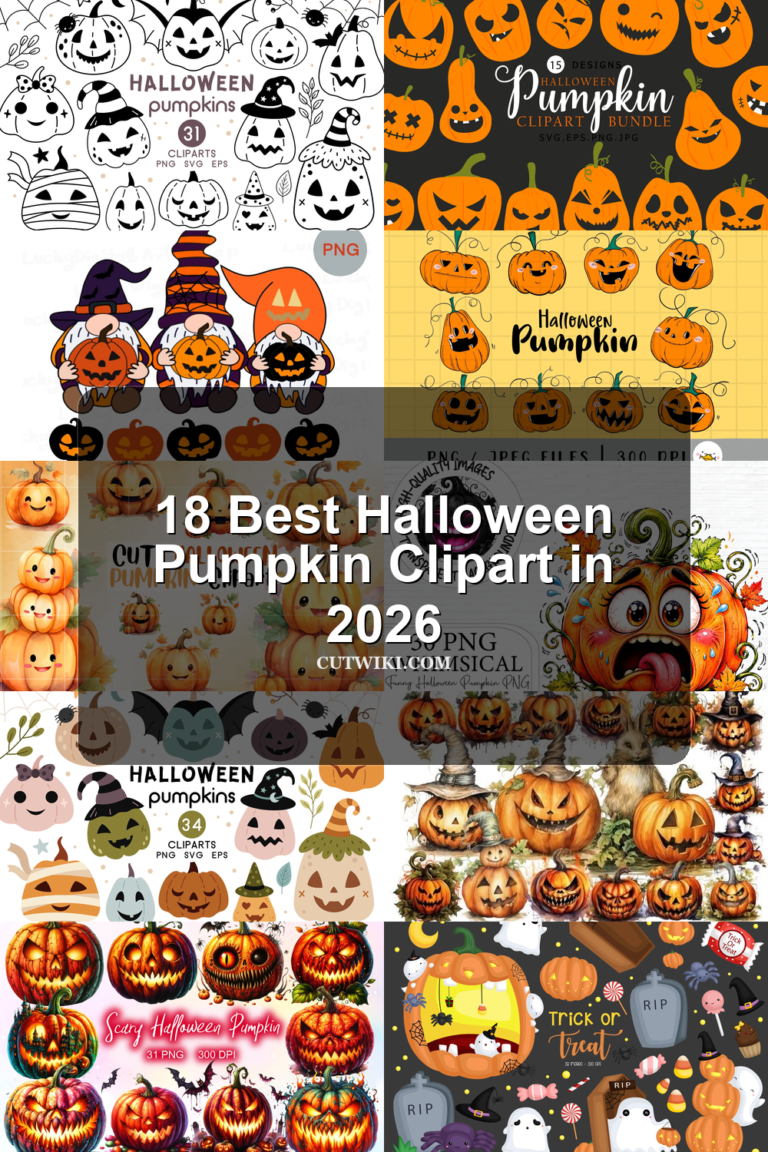 18 Best Halloween Pumpkin Clipart in 2026 article preview collage featuring 10 design examples.
