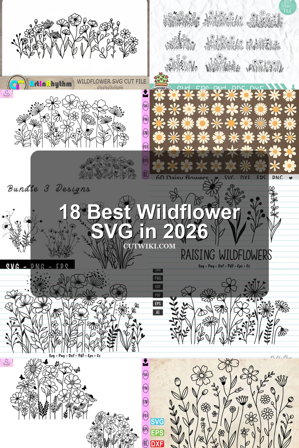 18 Best Wildflower SVG in 2026 article preview collage featuring 10 design examples.