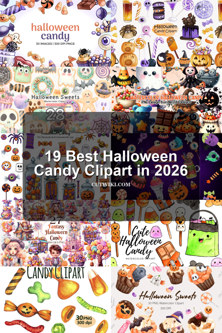 19 Best Halloween Candy Clipart in 2026 article preview collage featuring 10 design examples.