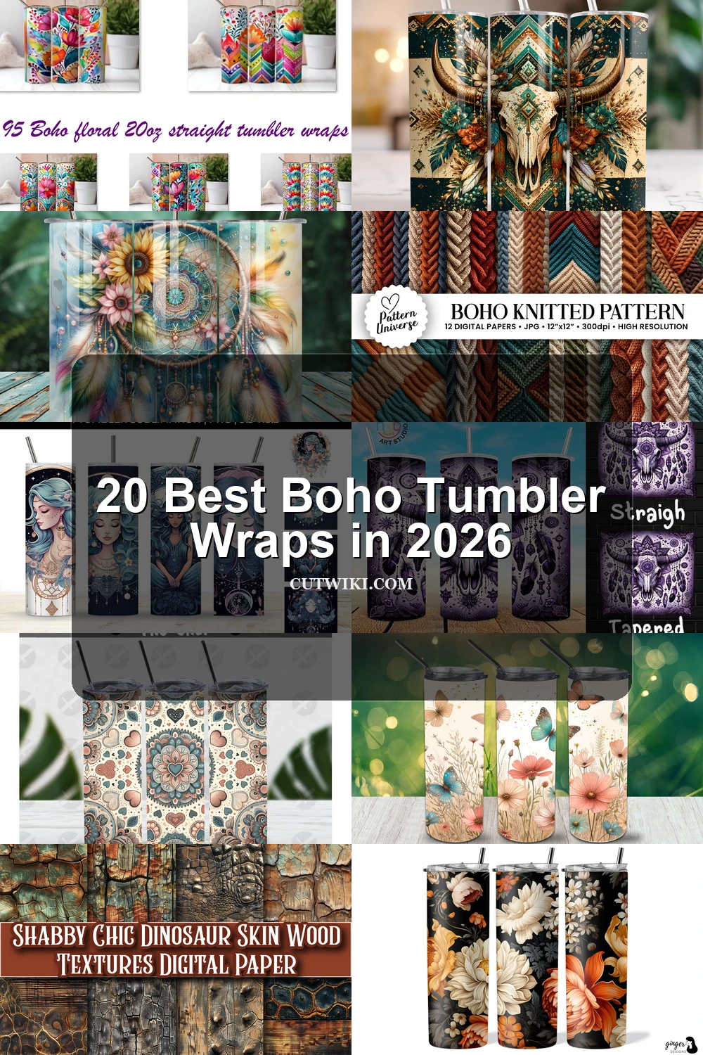20 Best Boho Tumbler Wraps in 2026 article preview collage featuring 10 design examples.