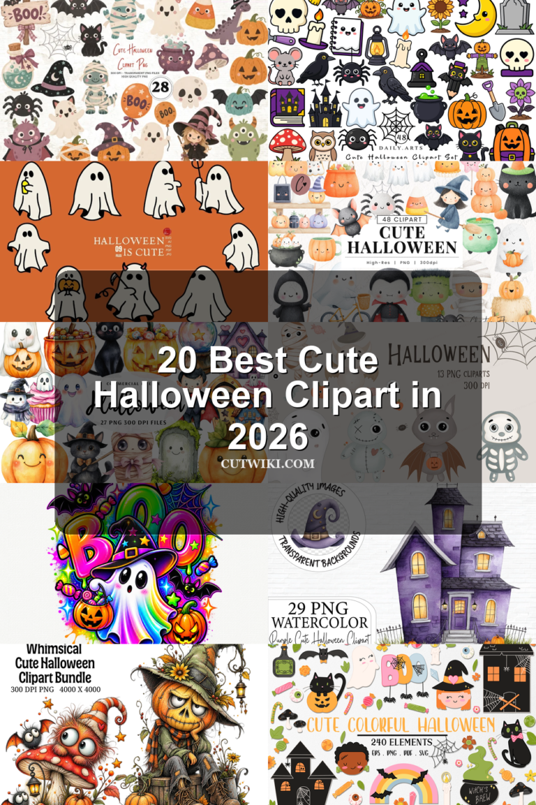20 Best Cute Halloween Clipart in 2026 article preview collage featuring 10 design examples.