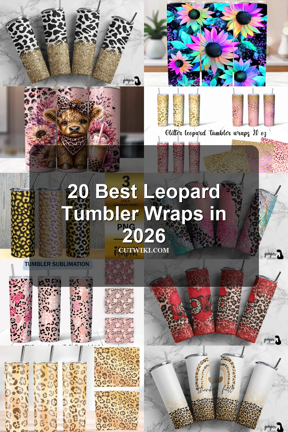 20 Best Leopard Tumbler Wraps in 2026 article preview collage featuring 10 design examples.