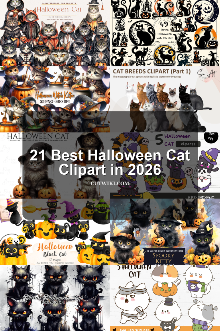 21 Best Halloween Cat Clipart in 2026 article preview collage featuring 10 design examples.
