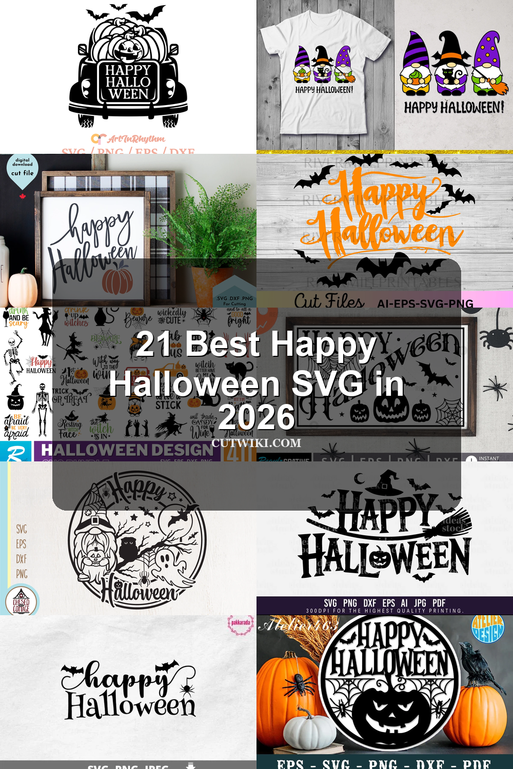 21 Best Happy Halloween SVG in 2026 article preview collage featuring 10 design examples.