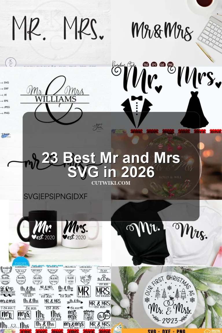 23 Best Mr and Mrs SVG in 2026 article preview collage featuring 10 design examples.