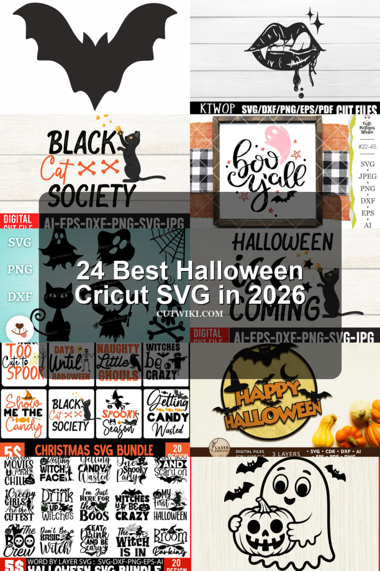 24 Best Halloween Cricut SVG in 2026 article preview collage featuring 10 design examples.