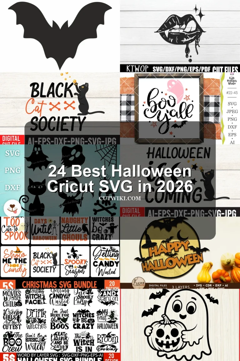 24 Best Halloween Cricut SVG in 2026 article preview collage featuring 10 design examples.