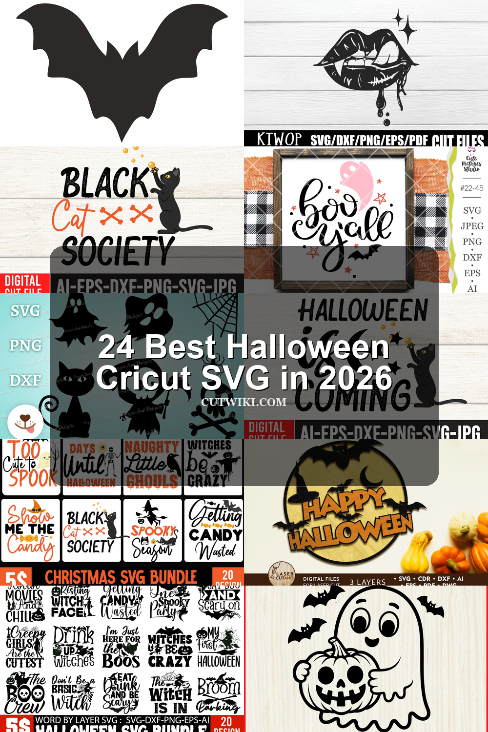 24 Best Halloween Cricut SVG in 2026 article preview collage featuring 10 design examples.