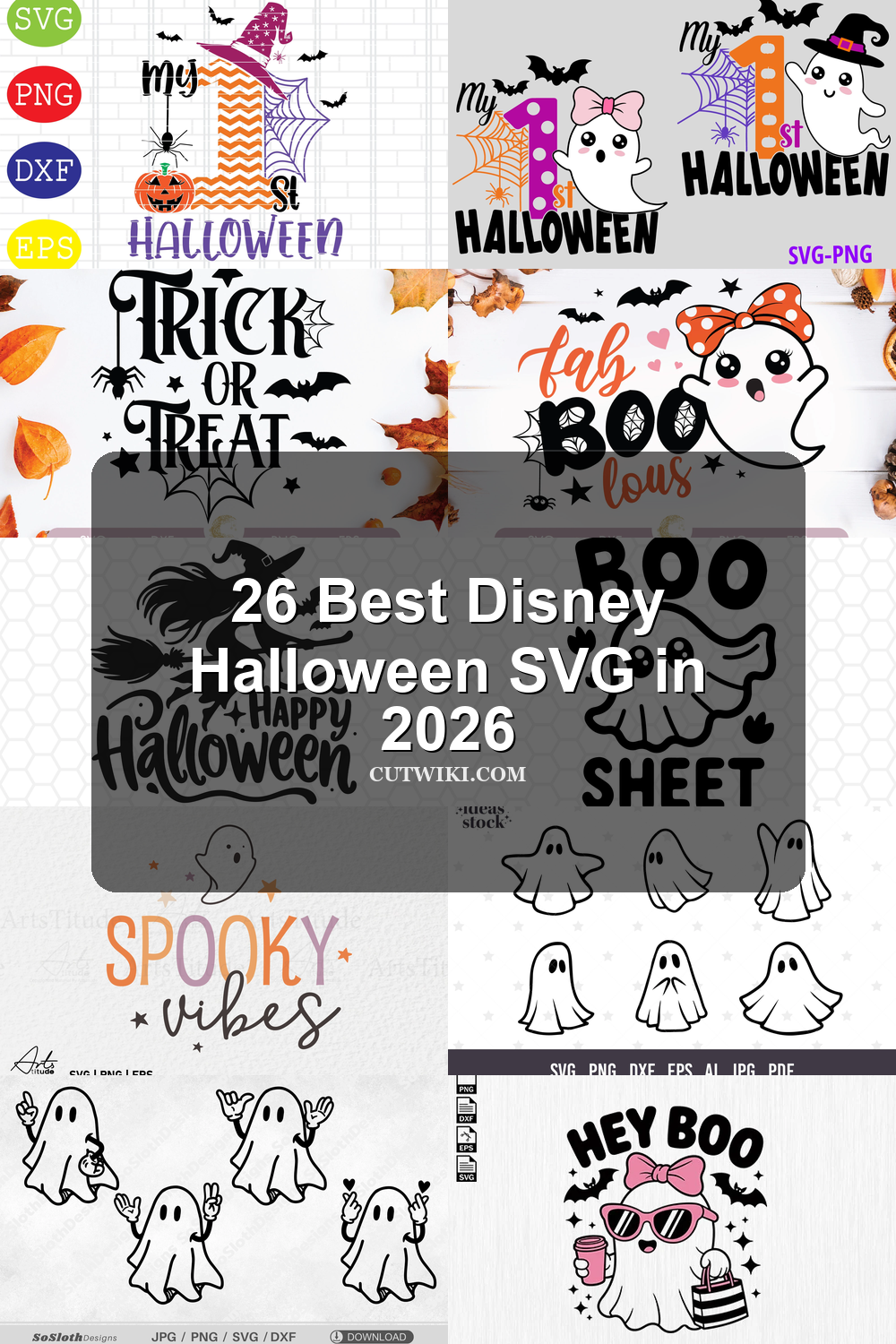 26 Best Disney Halloween SVG in 2026 article preview collage featuring 10 design examples.