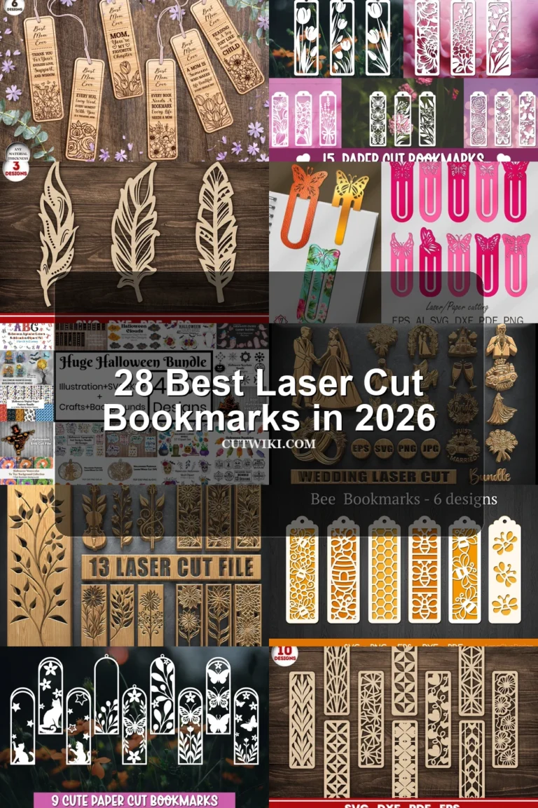 28 Best Laser Cut Bookmarks in 2026 article preview collage featuring 10 design examples.